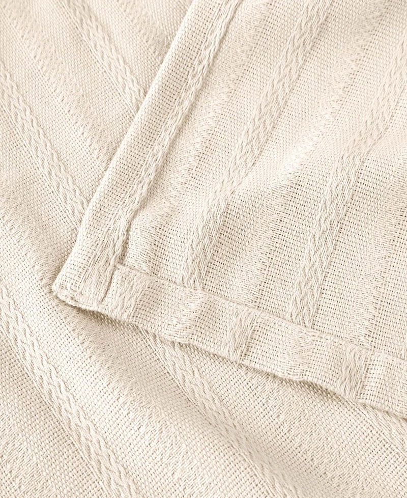 Superior Clara Cotton Textured Striped Lightweight Woven Throw, 50" x 60"