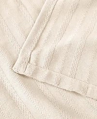 Superior Clara Cotton Textured Striped Lightweight Woven Throw, 50" x 60"