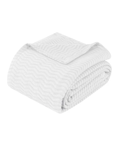 Superior Clara Cotton Textured Striped Lightweight Woven Blanket, California King