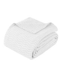 Superior Clara Cotton Textured Striped Lightweight Woven Blanket, California King