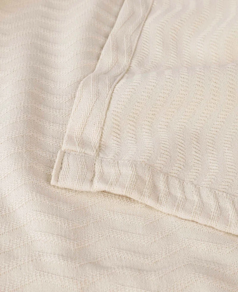 Superior Jena Cotton Textured Chevron Lightweight Woven Blanket