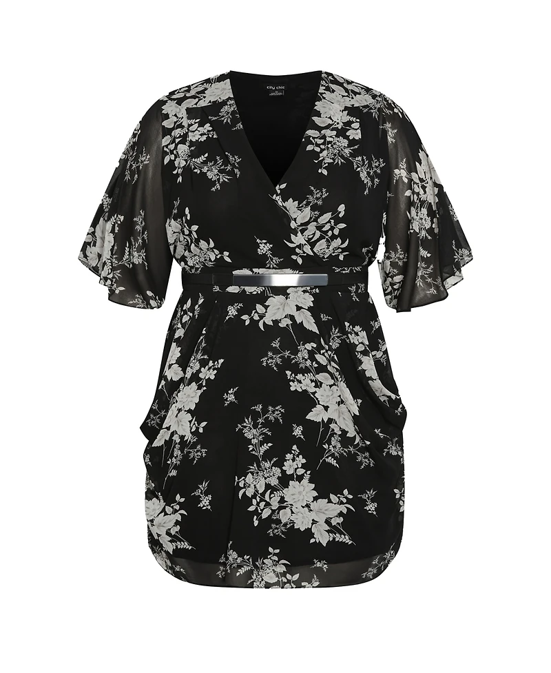 City Chic Plus Bouquet Mini Dress