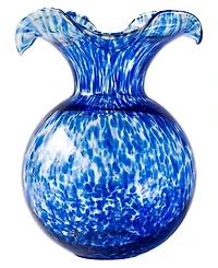 Vietri Hibiscus Glass Cobalt Tortoiseshell Medium Fluted Vase