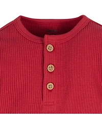 Gerber Baby Boys Long Sleeve Henley Style Onesies Bodysuits, 2-pack