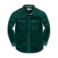 Hope & Henry Boys Long Sleeve Corduroy Button Down Shirt with Flap Pockets