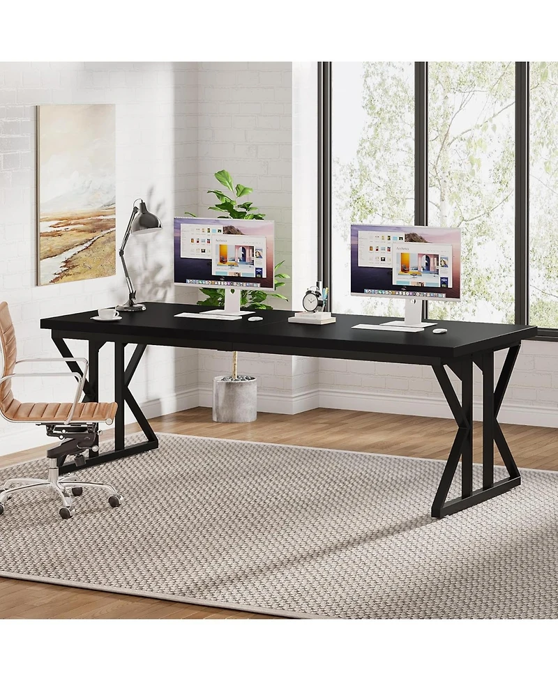 Tribesigns 78.7-Inch Executive Desk, Large Computer Office Desk Workstation, Modern Study Writing Table Business Furniture for Home