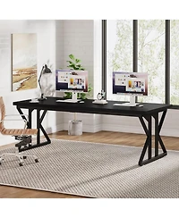 Tribesigns 78.7-Inch Executive Desk, Large Computer Office Desk Workstation, Modern Study Writing Table Business Furniture for Home