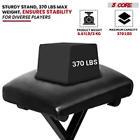 5 Core Keyboard Stand Double X Style Adjustable Piano Riser + Keyboard Piano Bench