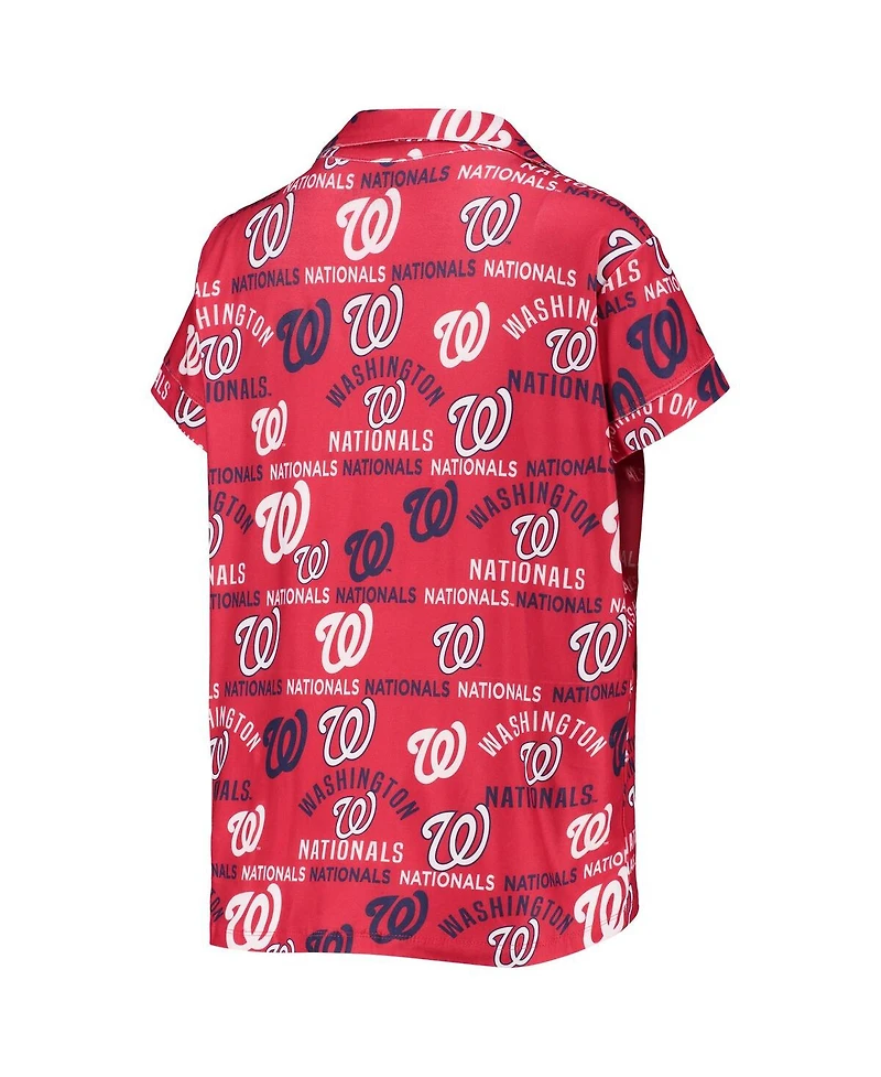 Concepts Sport Women's Red Washington Nationals Flagship Allover Print Top Shorts Sleep Set