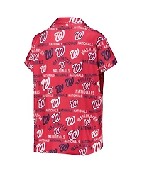 Concepts Sport Women's Red Washington Nationals Flagship Allover Print Top Shorts Sleep Set