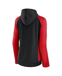 Fanatics Women's Black/Red D.c. United Iconic Raglan Full-Zip Hoodie