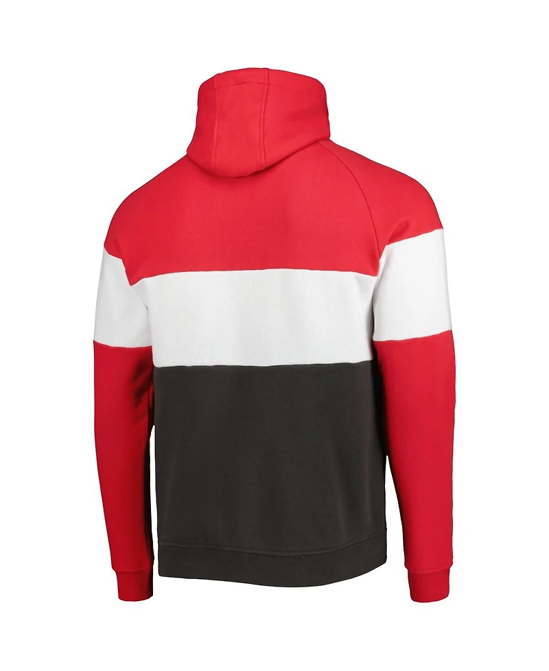 New Era Men's Red Tampa Bay Buccaneers Colorblock Current Pullover Hoodie