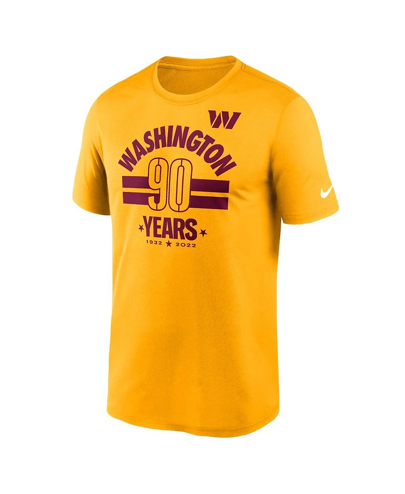 Nike Men's Gold Washington Commanders 90th Anniversary Legend T-Shirt