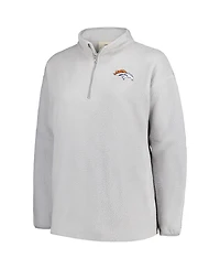 Profile Women's Gray Denver Broncos Plus Sherpa Quarter-Zip Jacket