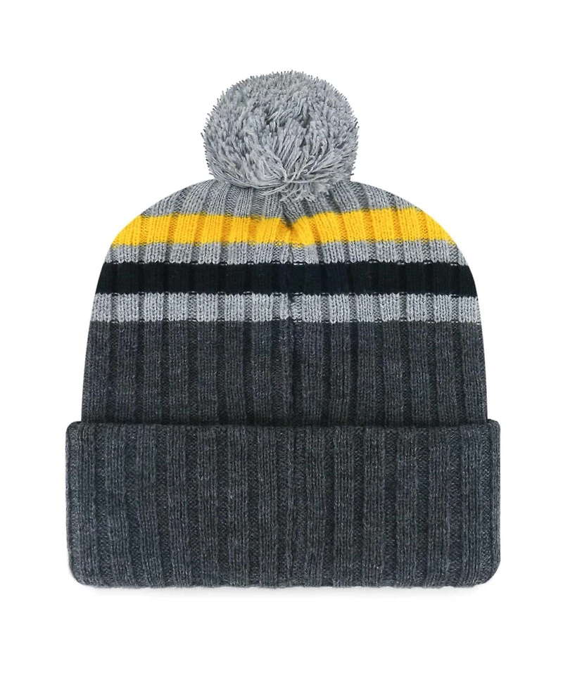 '47 Brand Men's Gray Pittsburgh Pirates Stack Cuffed Knit Hat with Pom
