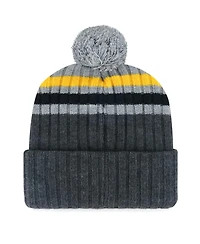 '47 Brand Men's Gray Pittsburgh Pirates Stack Cuffed Knit Hat with Pom