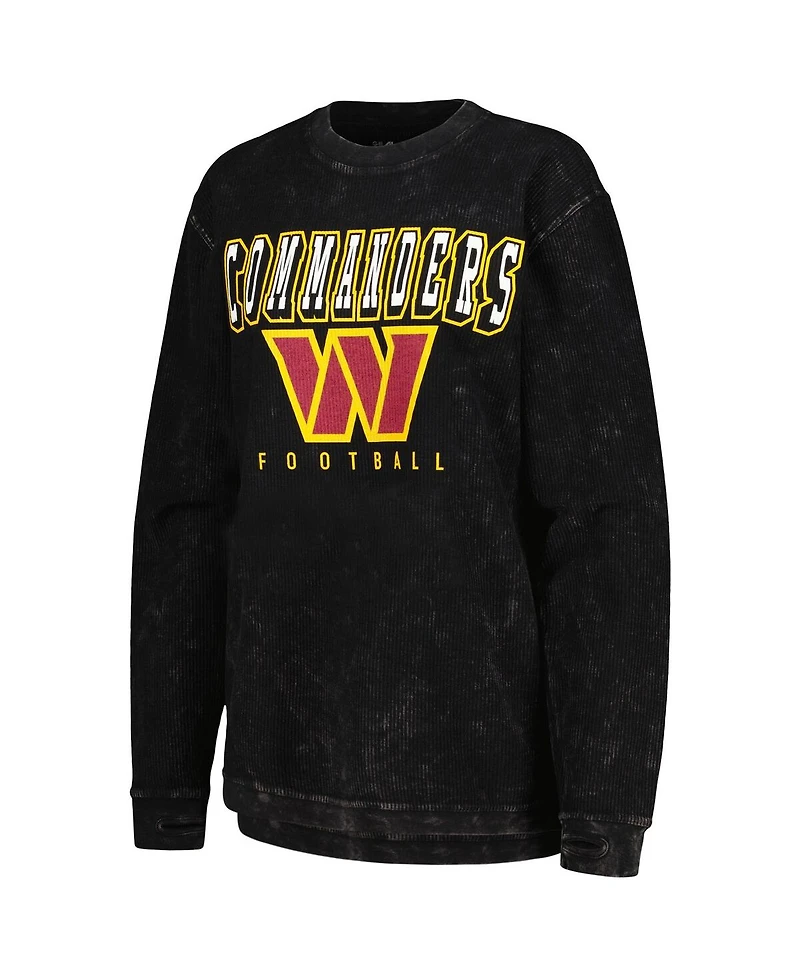G-iii 4Her by Carl Banks Women's Black Washington Commanders Comfy Cord Pullover Sweatshirt