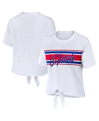 Wear by Erin Andrews Women's White Washington Capitals Front Knot T-Shirt