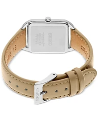 Seiko Women's Essentials Light Brown Leather Strap Watch 26mm x 35mm