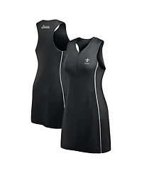 Fanatics Women's Black New Orleans Saints Studio Boost Athletic Half-Zip Dress