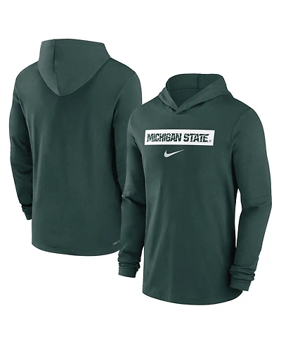 Nike Men's Green Michigan State Spartans Sideline Hoodie Performance Long Sleeve T-Shirt