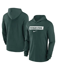 Nike Men's Green Michigan State Spartans Sideline Hoodie Performance Long Sleeve T-Shirt