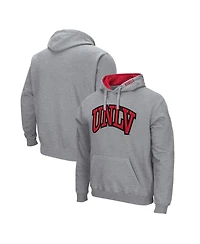 Colosseum Men's Heathered Gray Unlv Rebels Arch and Logo Pullover Hoodie
