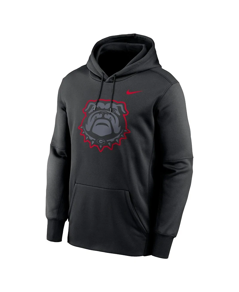 Nike Men's Black Georgia Bulldogs Color Pop Logo Performance Fleece Pullover Hoodie