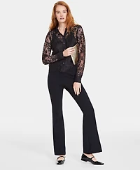 On 34th Women's Lace Button-Front Long-Sleeve Shirt, Created for Macy's
