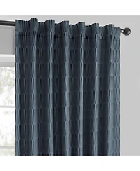 Half Price Drapes Deep Blue Abstract Lounge Embossed Velvet Room Darkening Curtain