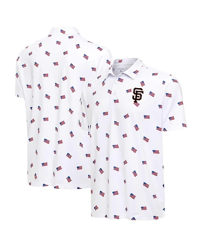 Antigua Men's White San Francisco Giants Americana Polo