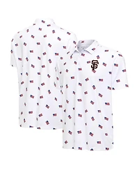 Antigua Men's White San Francisco Giants Americana Polo