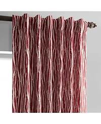 Half Price Drapes Tiger Striped Red Faux Silk Jacquard Room Darkening Curtain