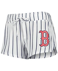 Concepts Sport Women's White Boston Red Sox Reel Pinstripe Tank Top Shorts Sleep Set
