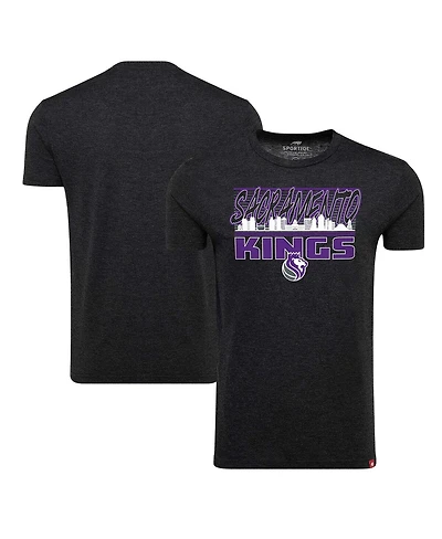 Sportiqe Men's and Women's Heather Black Sacramento Kings Comfy Super Soft Tri-Blend T-Shirt