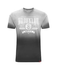 Sportiqe Men's and Women's Black Brooklyn Nets Bingham Sun-Fade T-Shirt