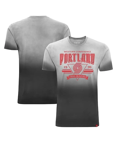 Sportiqe Men's and Women's Black Portland Trail Blazers Bingham Sun-Fade T-Shirt