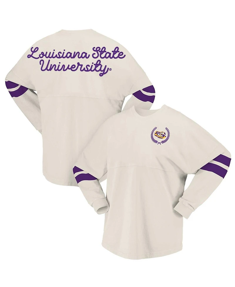 Spirit Jersey Women's Cream Lsu Tigers Oversized T-Shirt