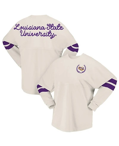 Spirit Jersey Women's Cream Lsu Tigers Oversized T-Shirt