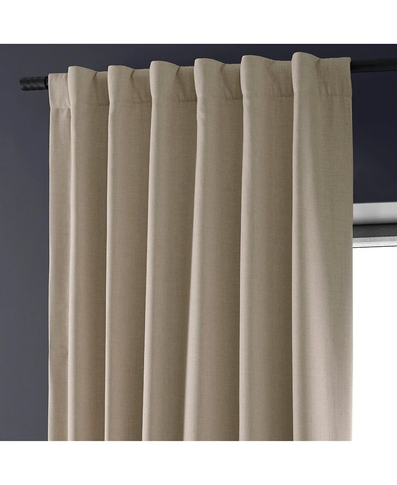 Half Price Drapes Safari Tan Faux Linen Hotel Blackout Curtain