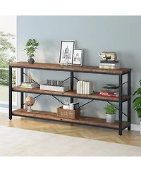 Tribesigns 71" Sofa Tables,Extra Long Couch Table, Narrow Console Entryway Table,Sofa Table with 3 Tiers Storage Shelves