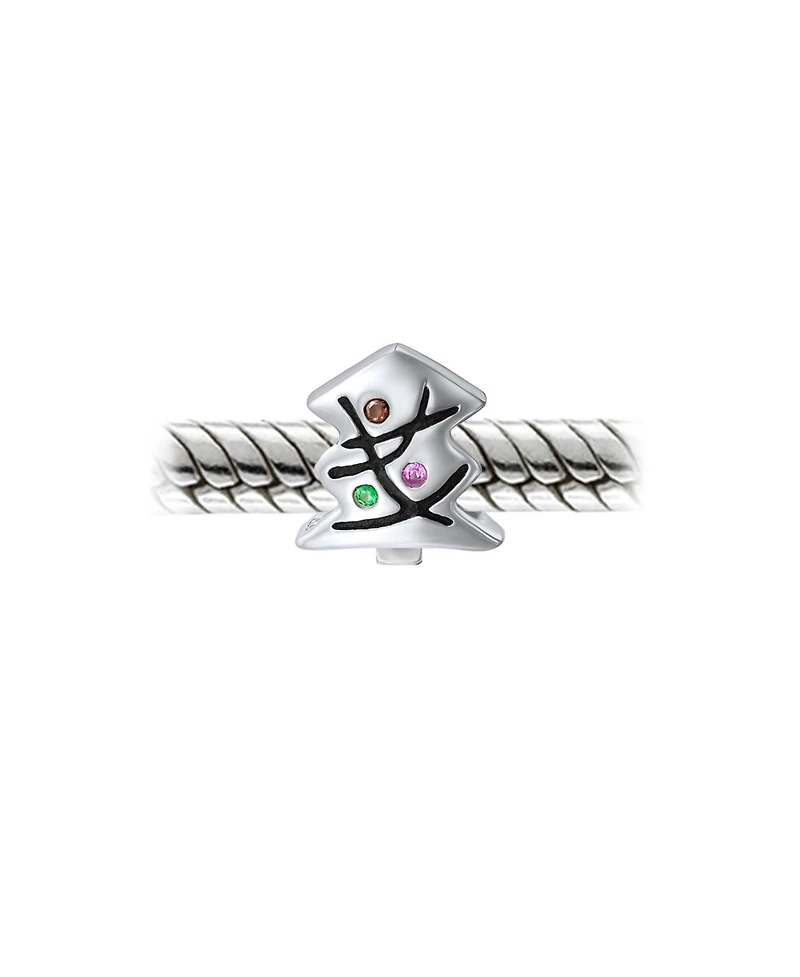 Bling Jewelry Decorated Christmas Tree Festive Holiday Charm Bead For Oxidized Sterling Silver Fits European Bracelet