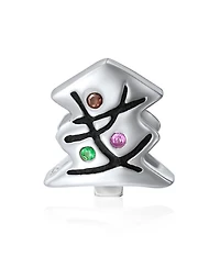 Bling Jewelry Decorated Christmas Tree Festive Holiday Charm Bead For Oxidized Sterling Silver Fits European Bracelet