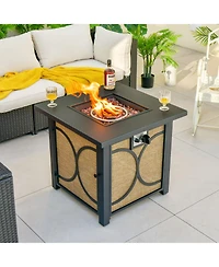 Skonyon 28 Inch 50000 Btu Outdoor Square Fire Pit Table with Cover