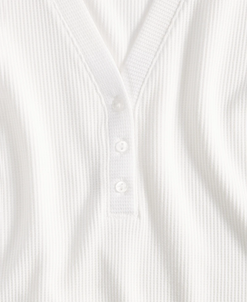 On 34th Women's V-Neck Waffle-Knit Top, Created for Macy's