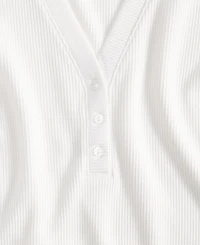 On 34th Women's V-Neck Waffle-Knit Top, Created for Macy's