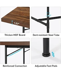 Tribesigns 6FT Conference Table, Rustic Rectangle 70.8" W x 35.4" D Meeting Table, Industrial Seminar Table Boardroom Desk