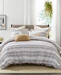 Madison Park Signature Oasis Oversized Chenille Jacquard Striped 9-Pc. Comforter Set, King/California King