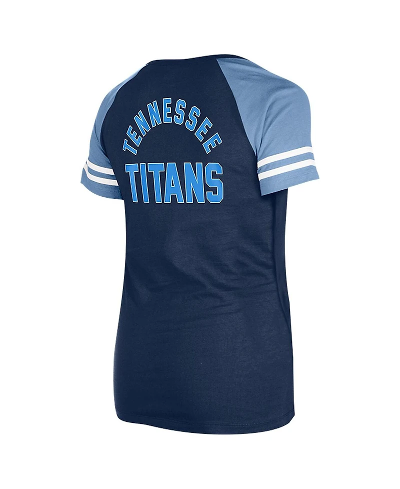 New Era Women's Navy Tennessee Titans Lace-Up Raglan T-Shirt