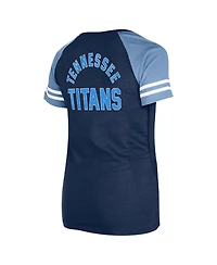 New Era Women's Navy Tennessee Titans Lace-Up Raglan T-Shirt